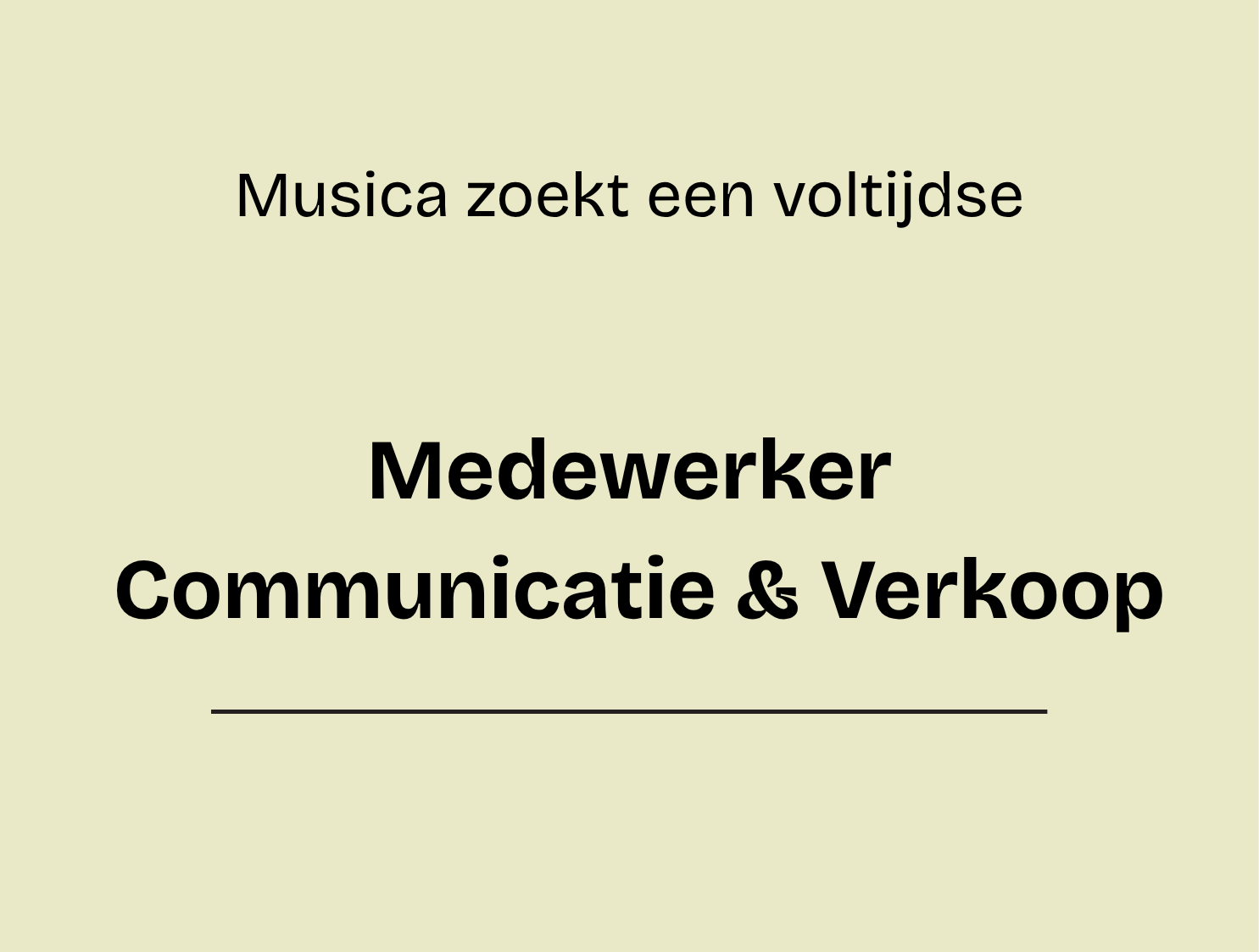 Vacature communicatie & verkoop